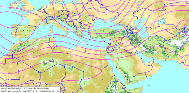 500hPa +24 Hours 13/05/2025 10:57