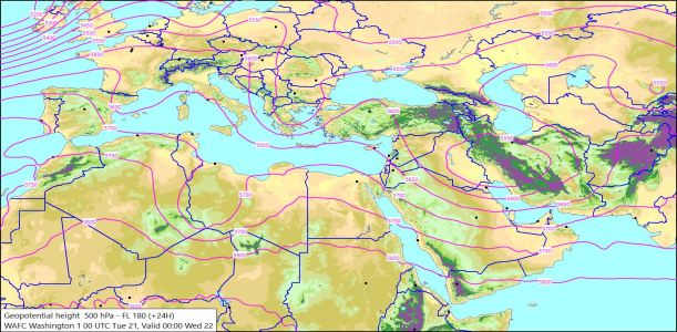 500hPa +24 Hours 21/03/2023 12:17